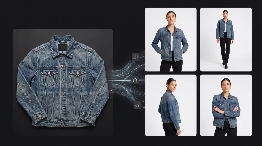 AI on-model outfit preview style in Outfit Me
